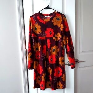 Eloges Floral Long Sleeve Dress - Red and Yellow